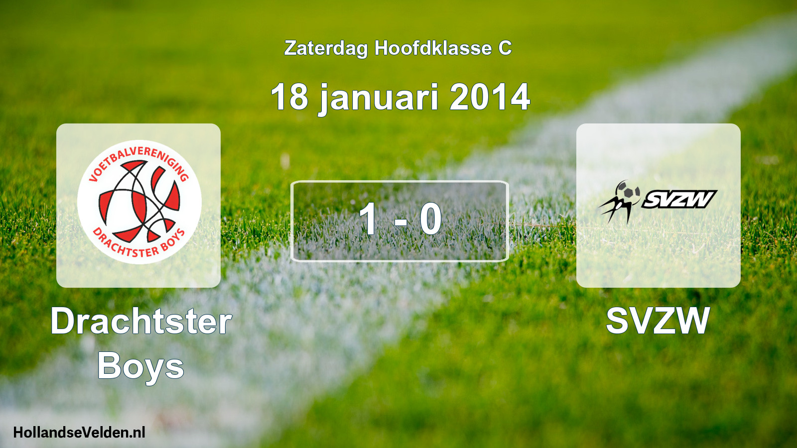 Total number of matches played: Drachtster Boys - SVZW 1 - 0 (18 January 2014)