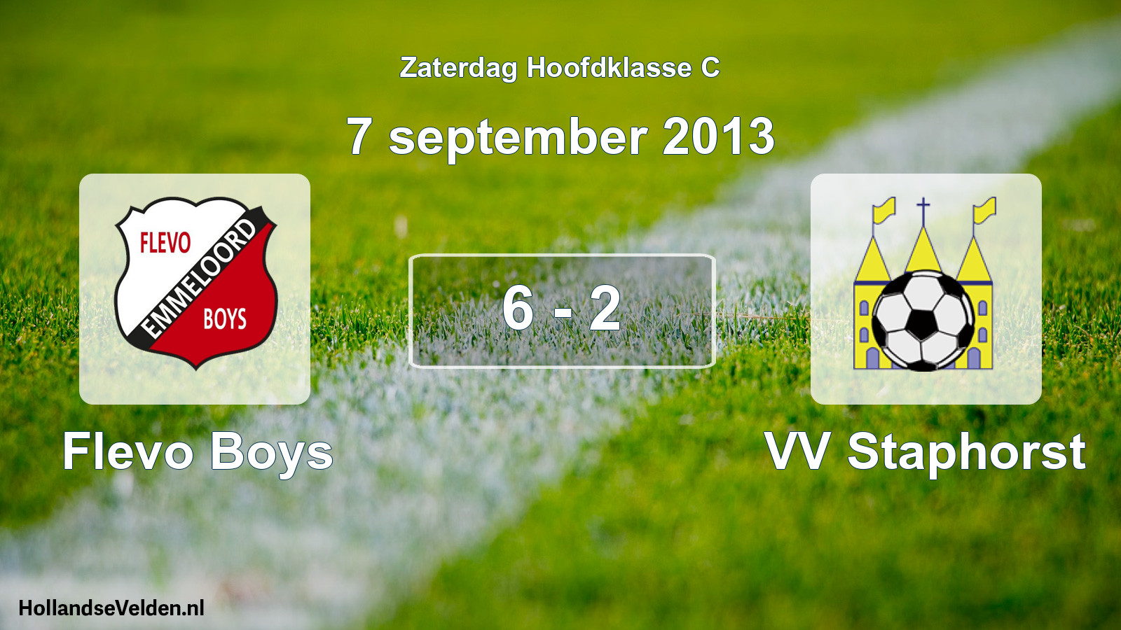 Total number of matches played: Flevo Boys - VV Staphorst 6 - 2 (7 September 2013)