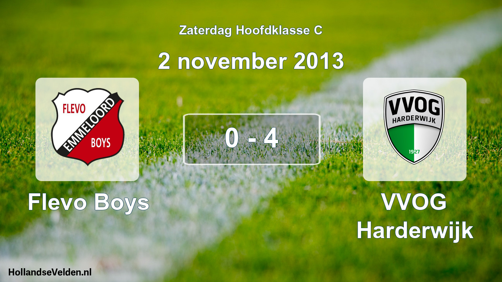 Total number of matches played: Flevo Boys - VVOG Harderwijk 0 - 4 (2 November 2013)