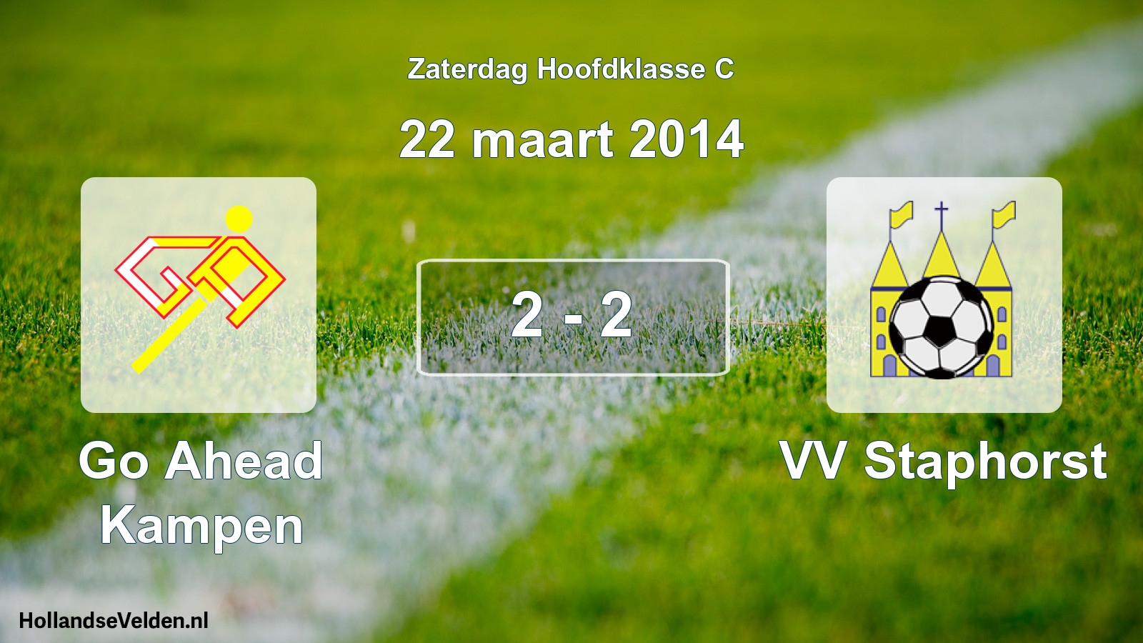 Total number of matches played: Go Ahead Kampen - VV Staphorst 2 - 2 (22 March 2014)