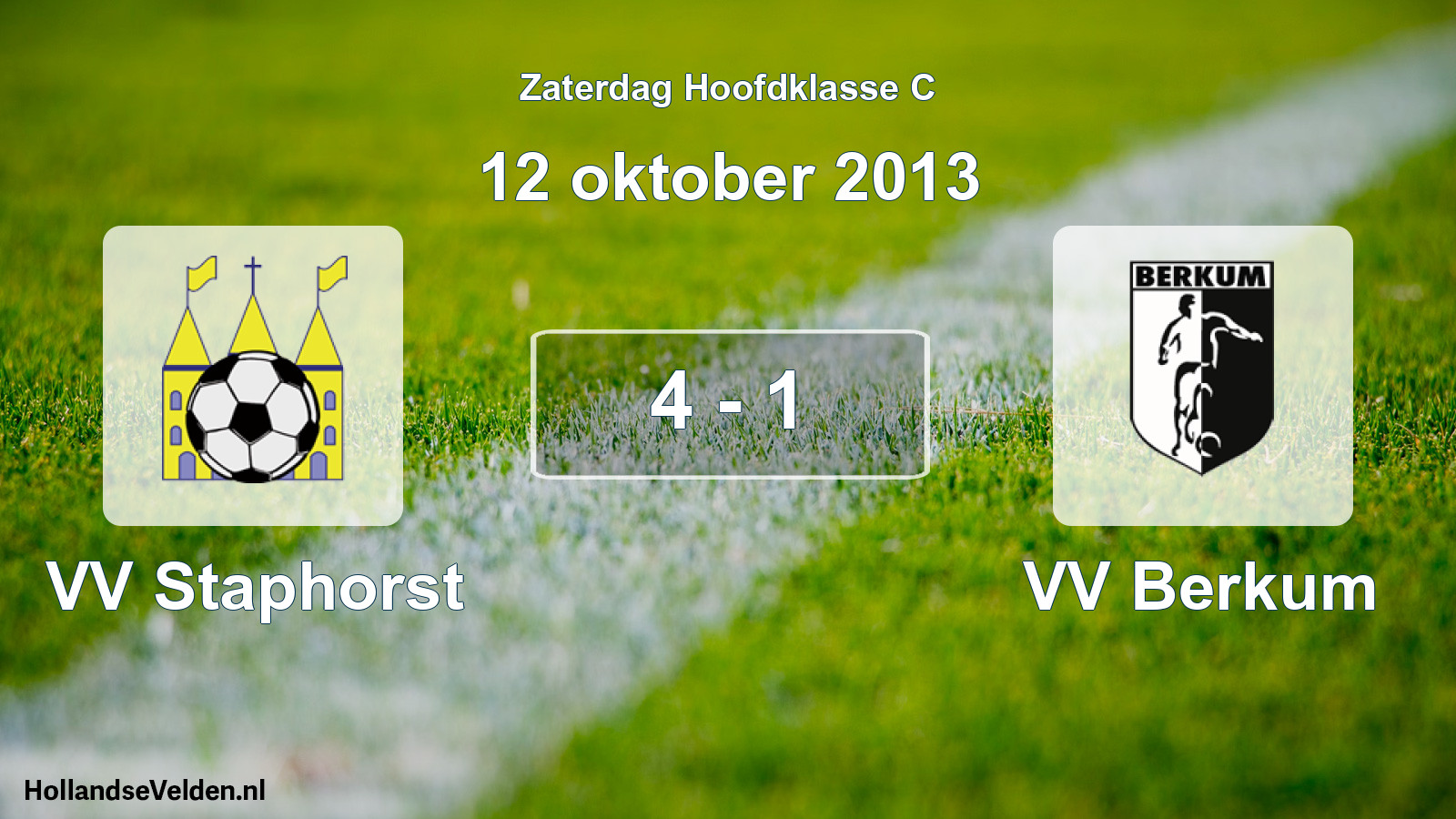 Total number of matches played: VV Staphorst - VV Berkum 4 - 1 (12 October 2013)
