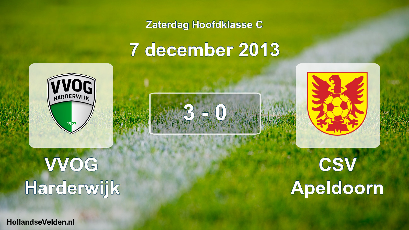 Total number of matches played: VVOG Harderwijk - CSV Apeldoorn 3 - 0 (7 December 2013)