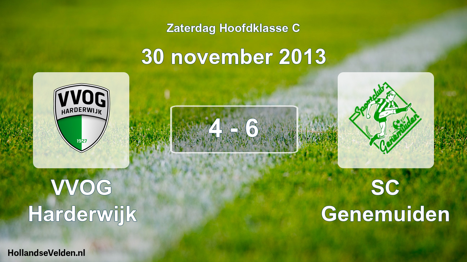 Total number of matches played: VVOG Harderwijk - SC Genemuiden 4 - 6 (30 November 2013)