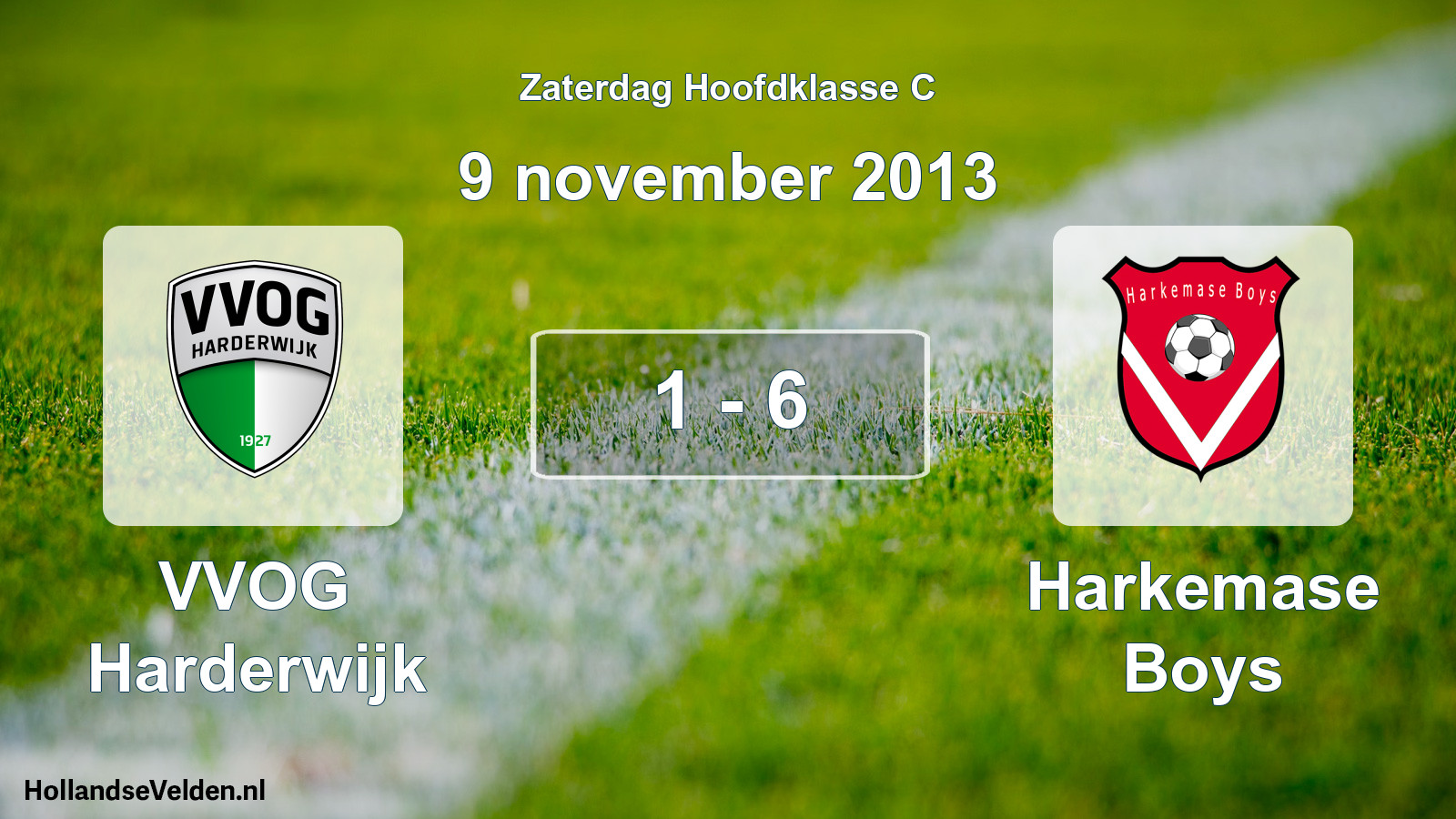 Total number of matches played: VVOG Harderwijk - Harkemase Boys 1 - 6 (9 November 2013)