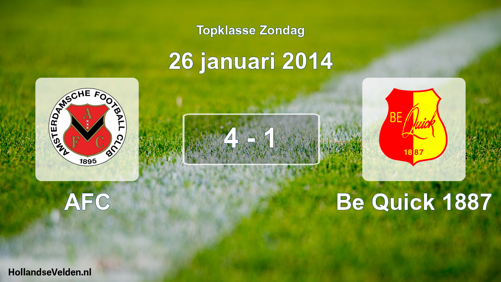 Total number of matches played: AFC - Be Quick 1887 4 - 1 (26 January 2014)