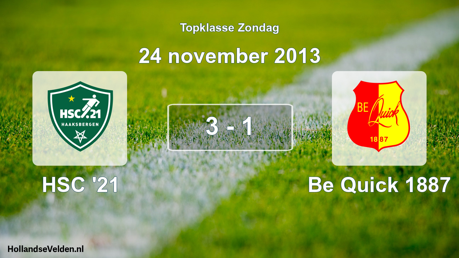 Total number of matches played: HSC '21 - Be Quick 1887 3 - 1 (24 November 2013)