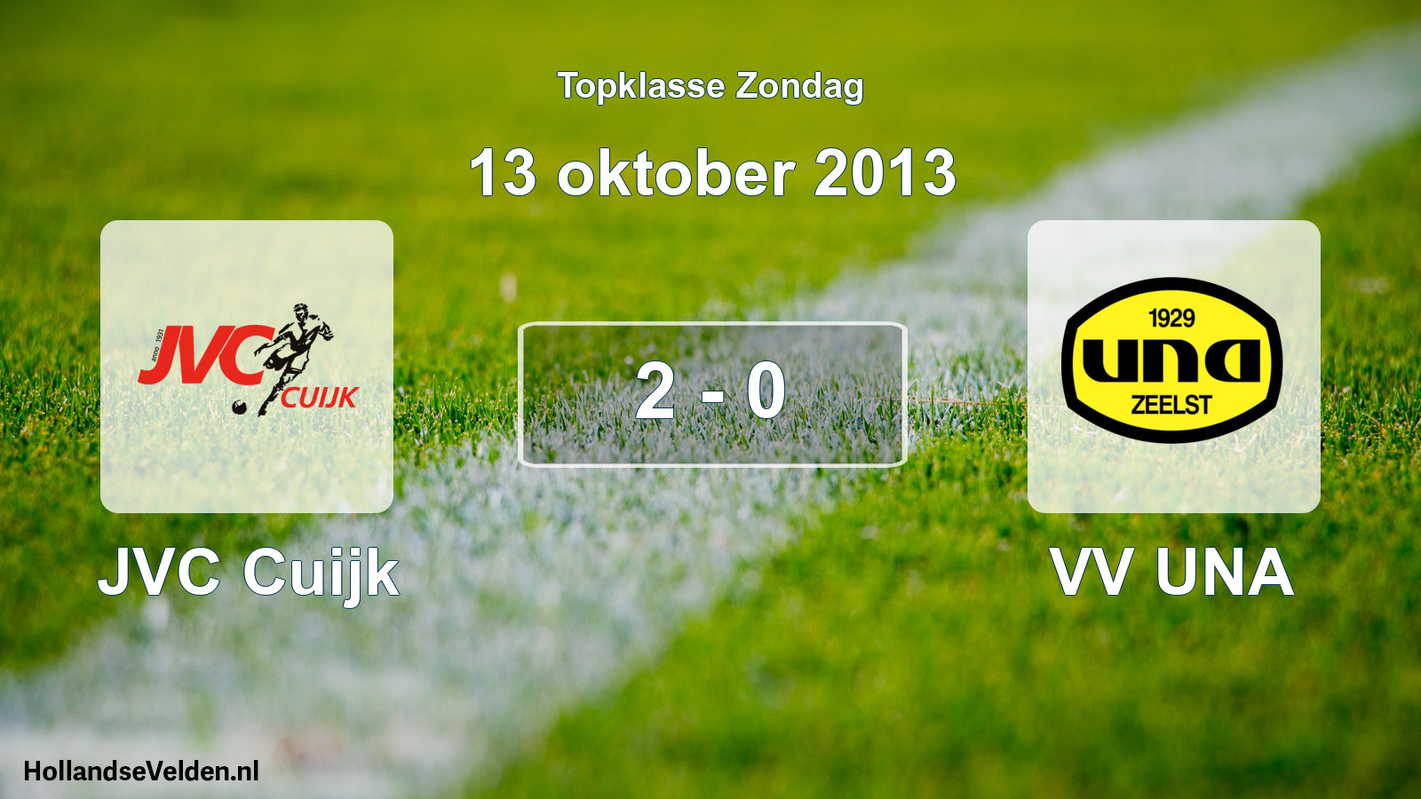 Total number of matches played: JVC Cuijk - VV UNA 2 - 0 (13 October 2013)