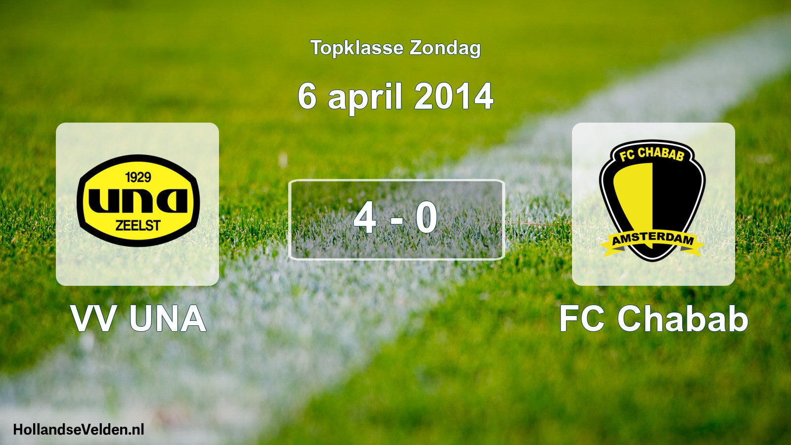 Total number of matches played: VV UNA - FC Chabab 4 - 0 (6 April 2014)