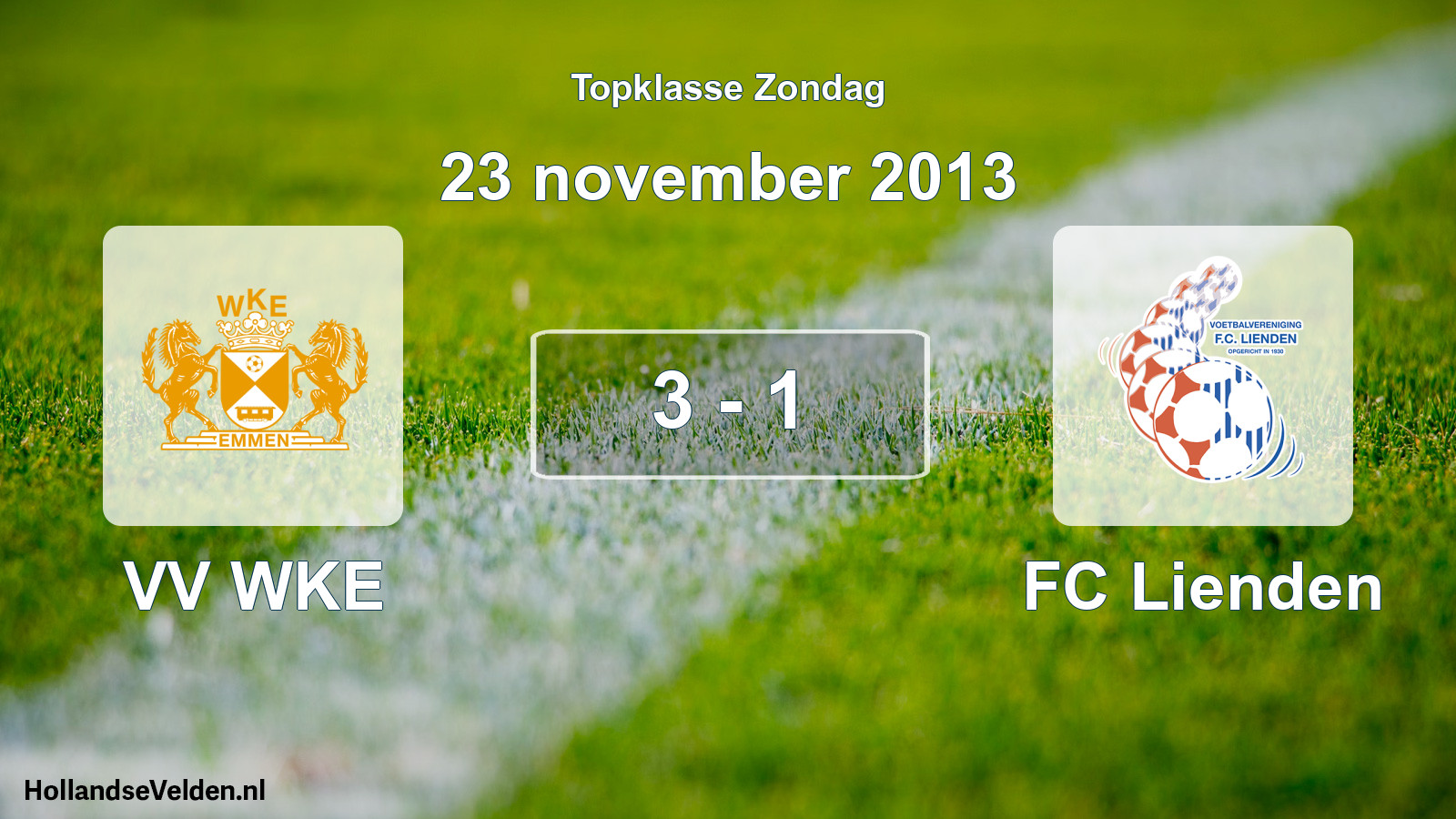 Total number of matches played: VV WKE - FC Lienden 3 - 1 (23 November 2013)