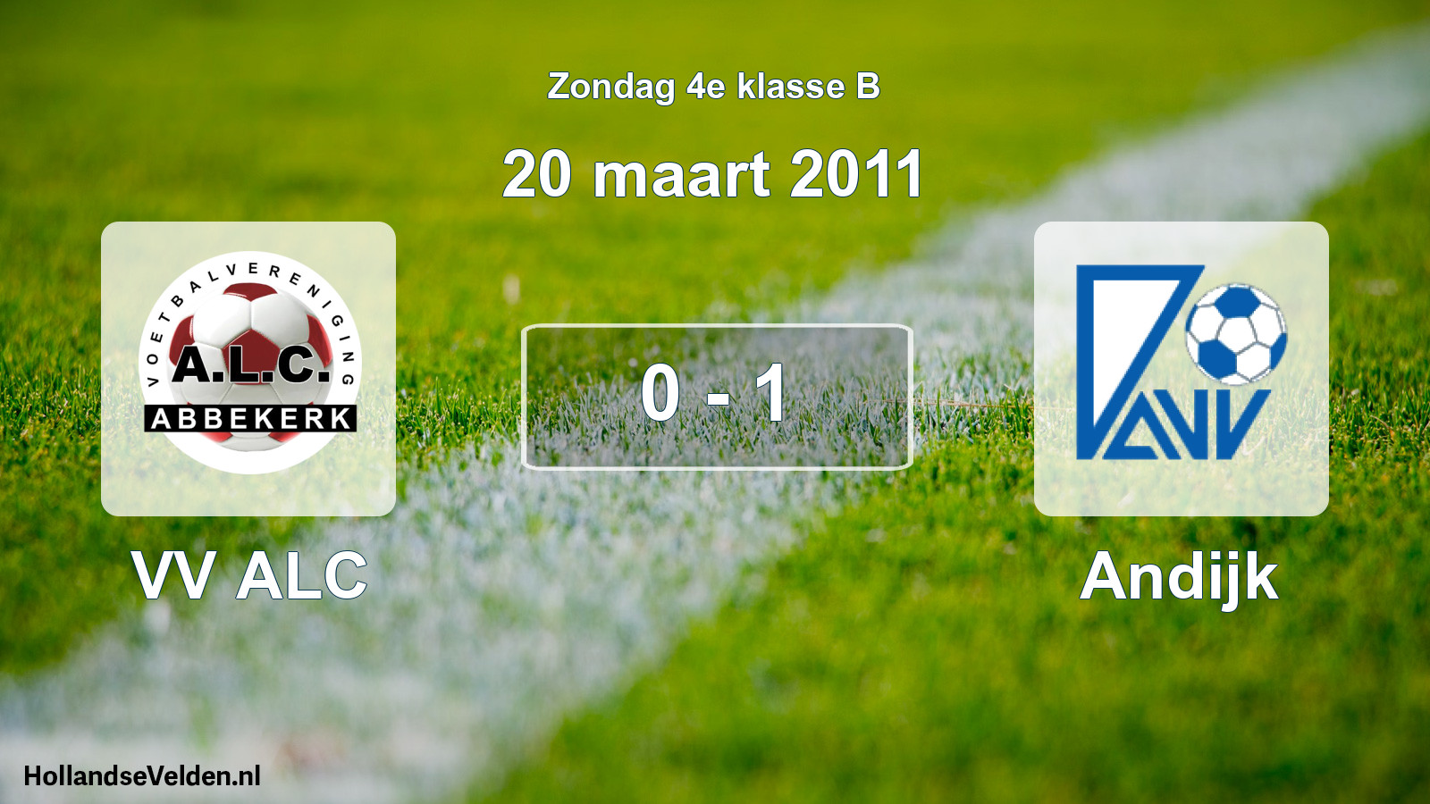 Total number of matches played: VV ALC - Andijk 0 - 1 (20 March 2011)