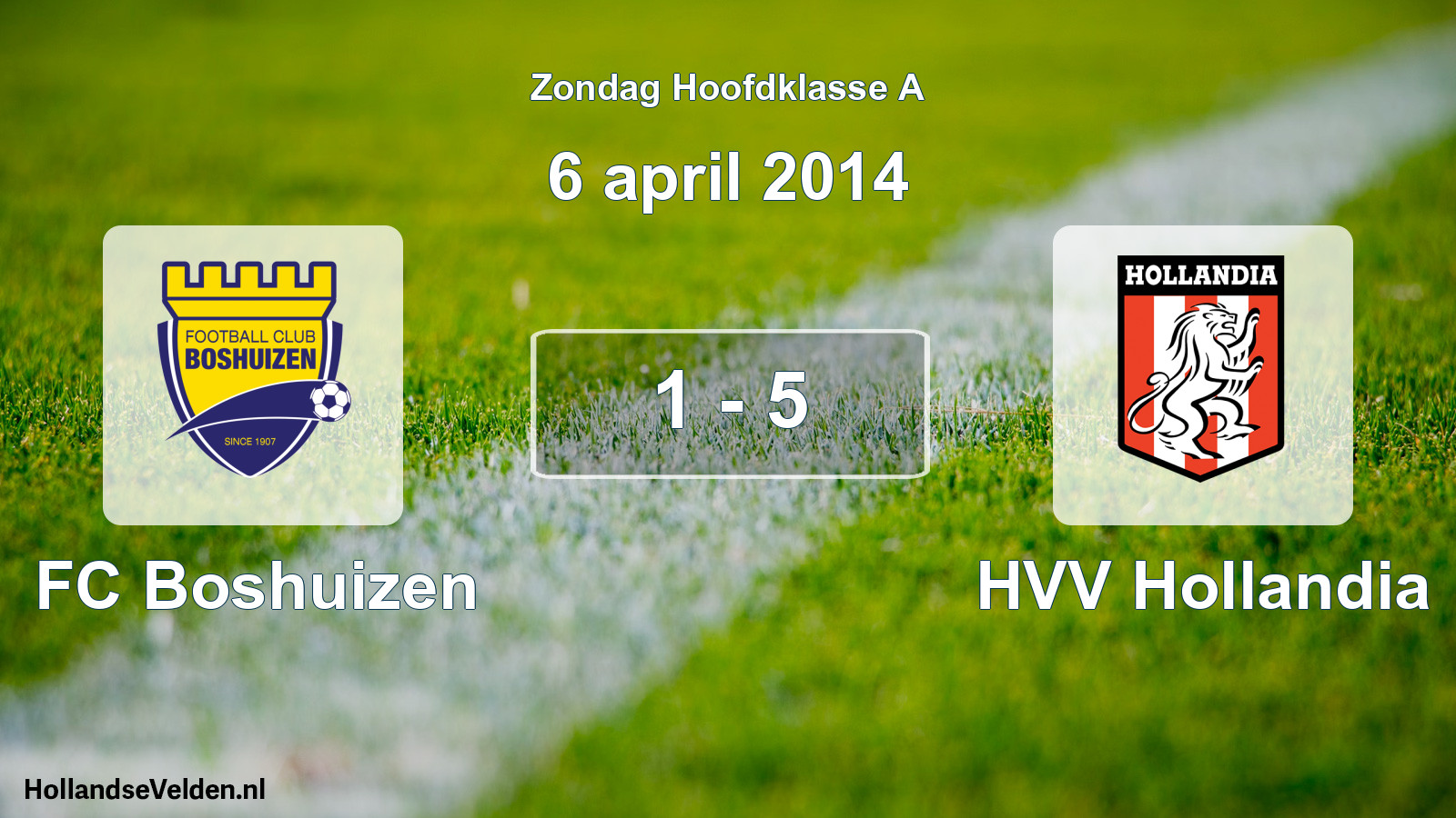 Total number of matches played: FC Boshuizen - HVV Hollandia 1 - 5 (6 April 2014)