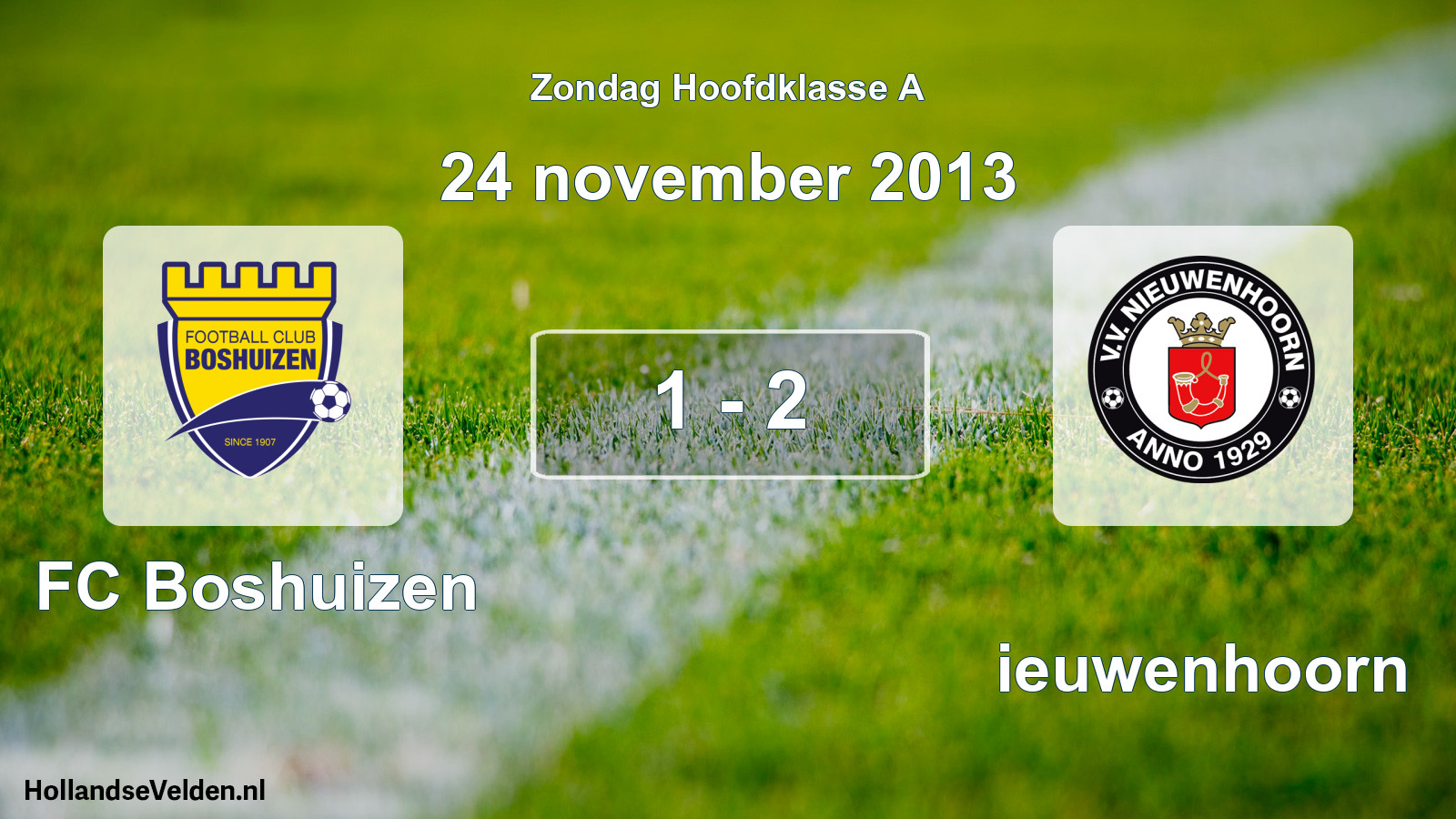 Total number of matches played: FC Boshuizen - Nieuwenhoorn 1 - 2 (24 November 2013)