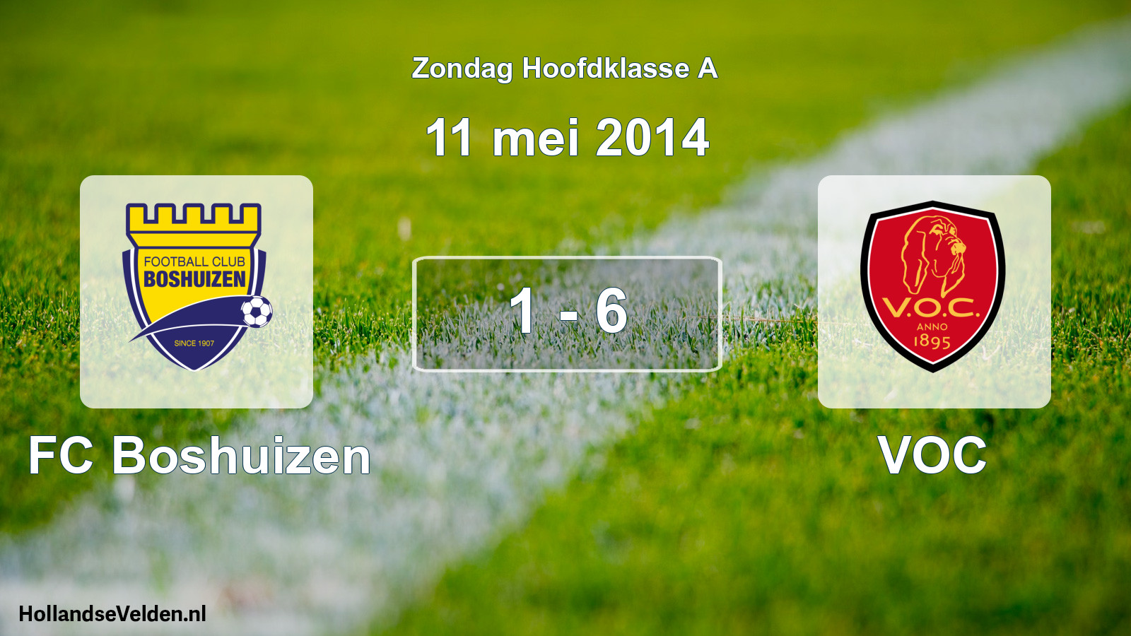 Total number of matches played: FC Boshuizen - VOC 1 - 6 (11 May 2014)