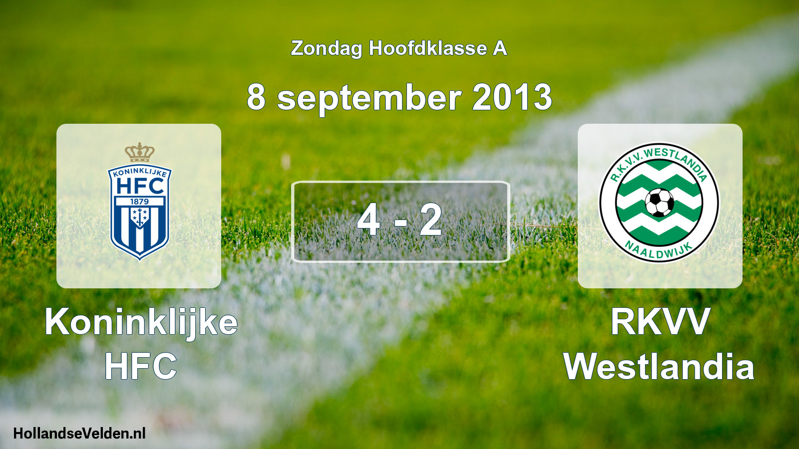 Total number of matches played: Koninklijke HFC - RKVV Westlandia 4 - 2 (8 September 2013)
