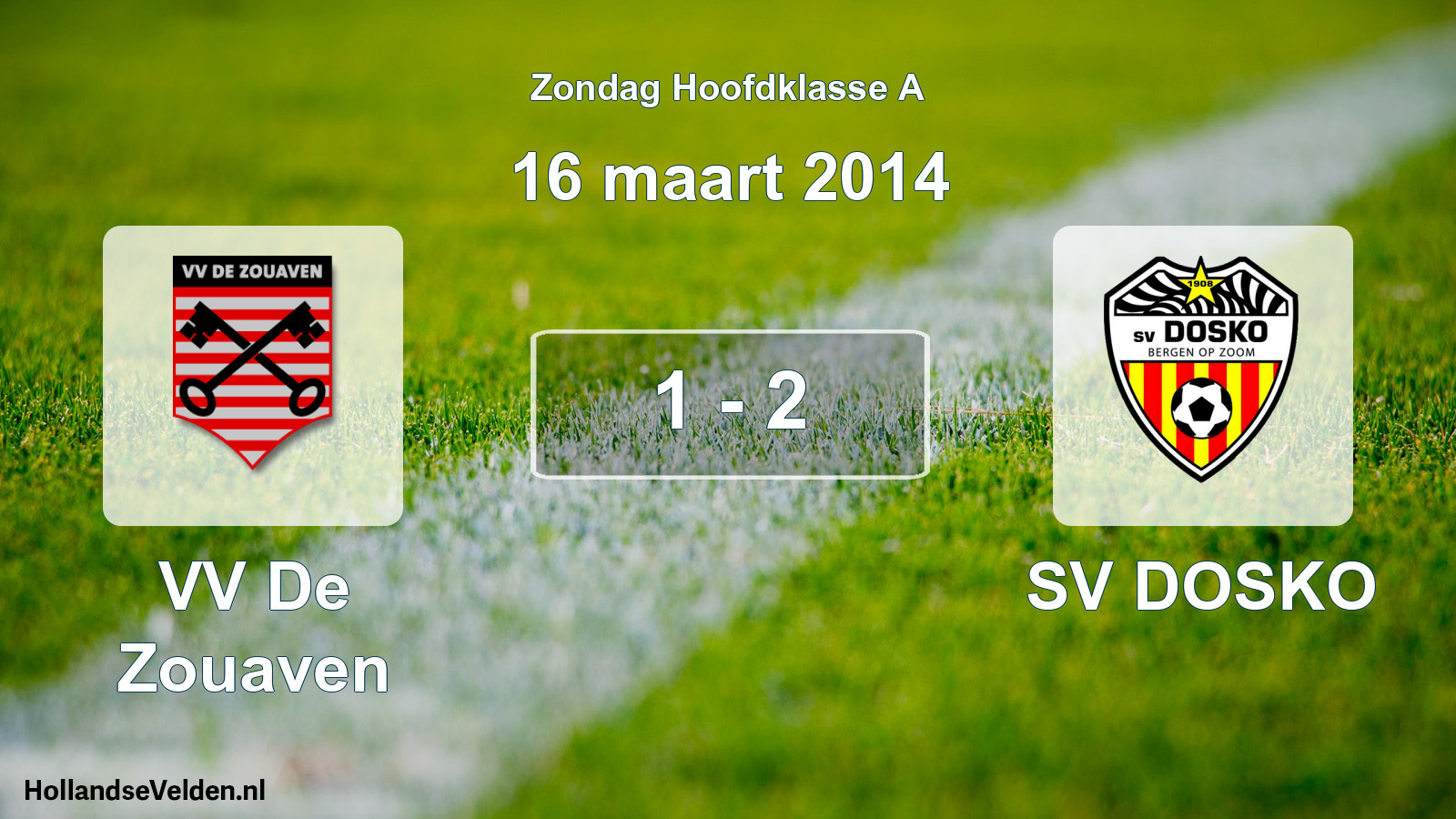Total number of matches played: VV De Zouaven - SV DOSKO 1 - 2 (16 March 2014)