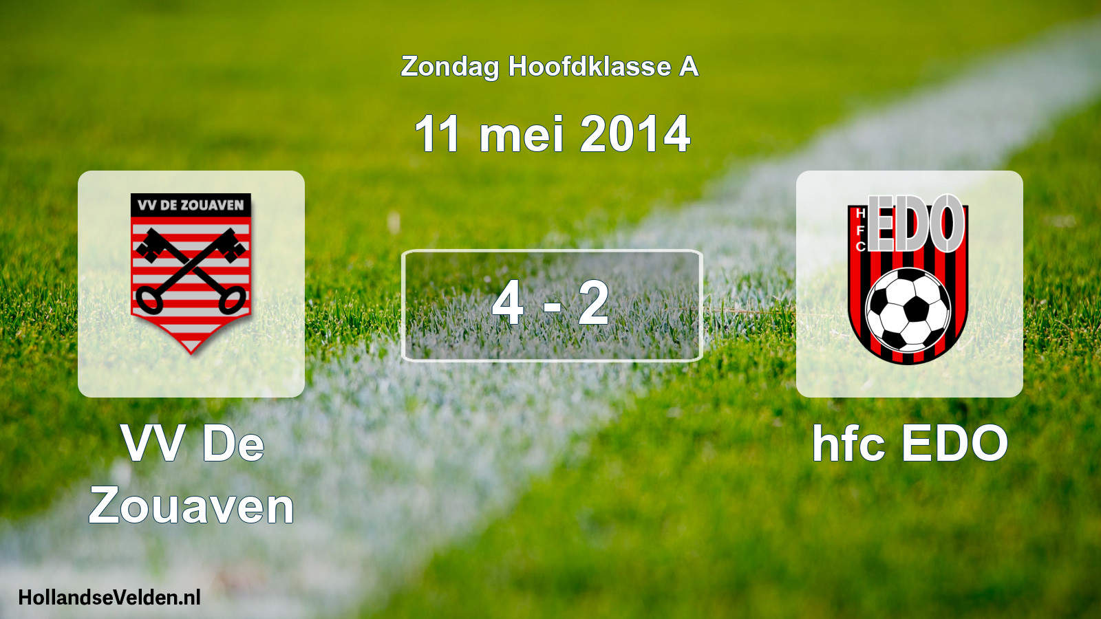 Total number of matches played: VV De Zouaven - hfc EDO 4 - 2 (11 May 2014)
