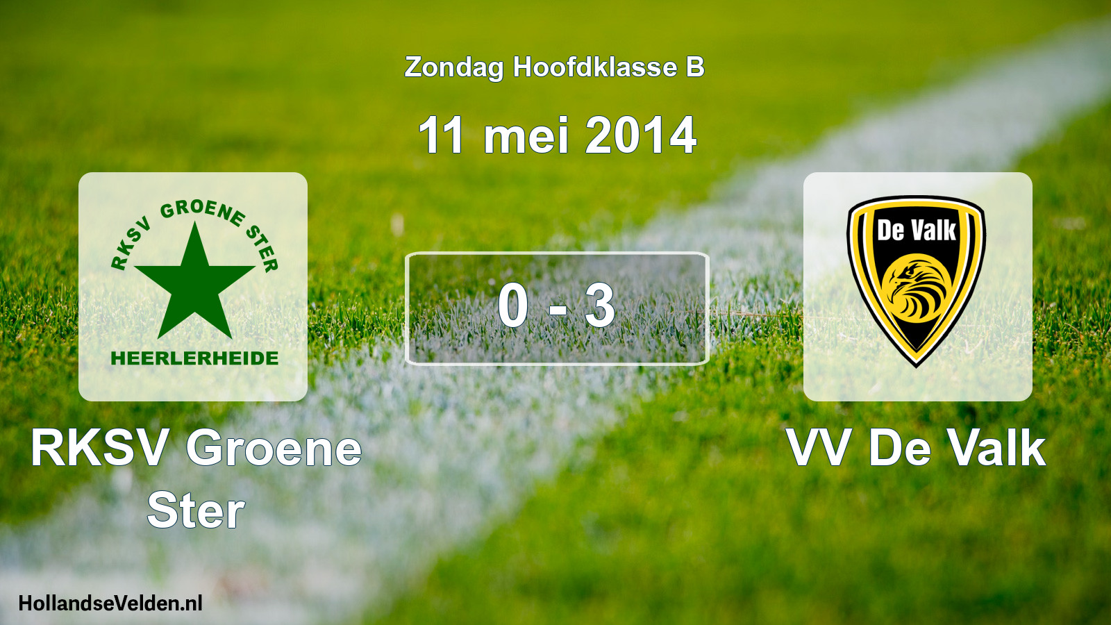 Total number of matches played: RKSV Groene Ster - VV De Valk 0 - 3 (11 May 2014)