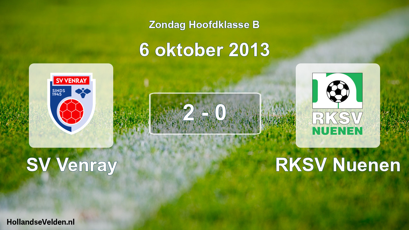 Total number of matches played: SV Venray - RKSV Nuenen 2 - 0 (6 October 2013)
