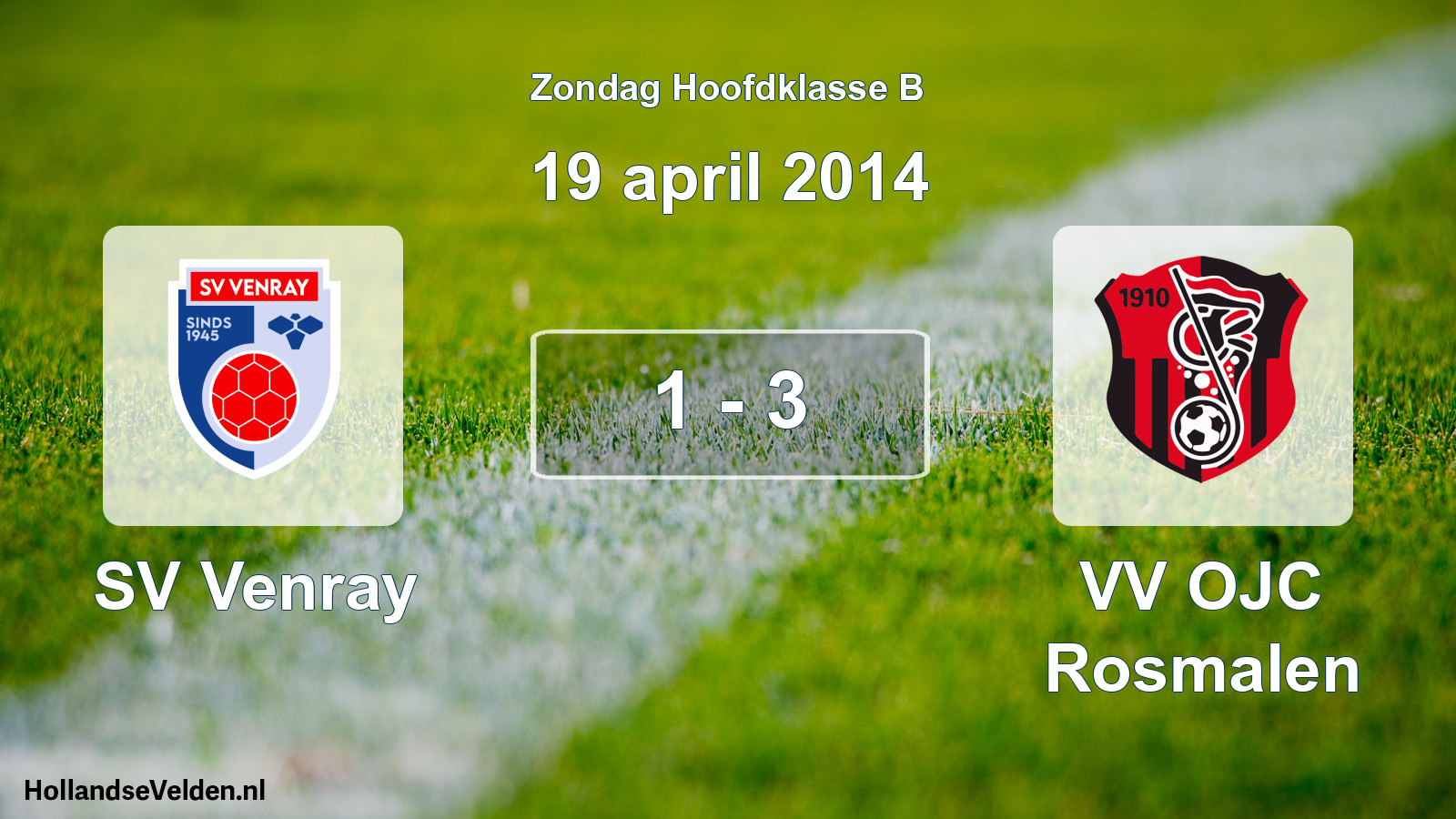Total number of matches played: SV Venray - VV OJC Rosmalen 1 - 3 (19 April 2014)