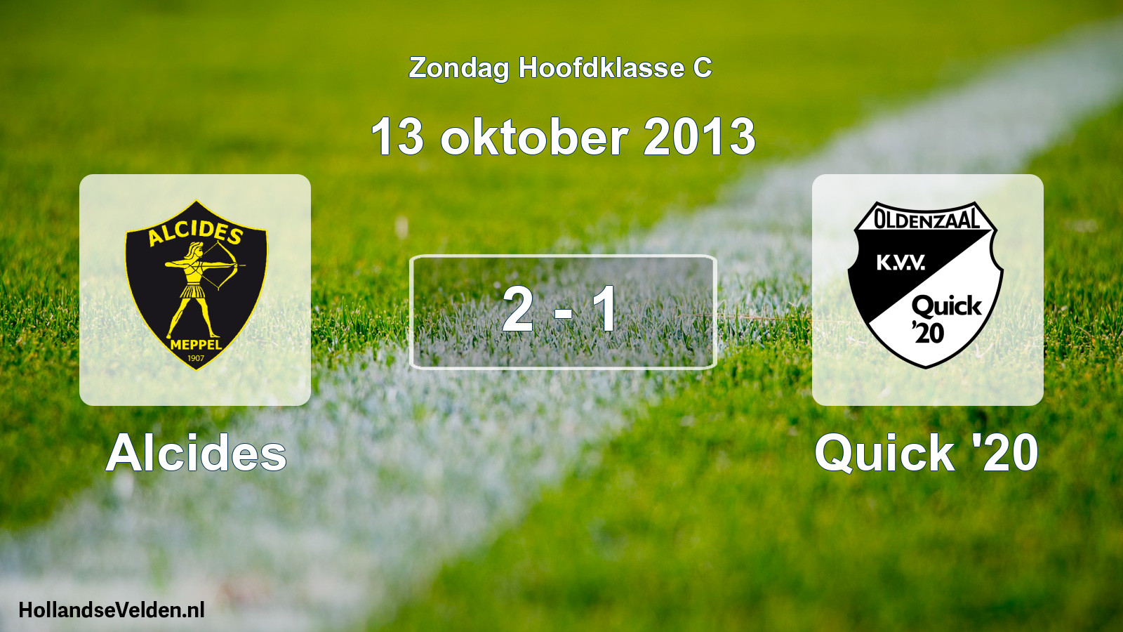 Total number of matches played: Alcides - Quick '20 2 - 1 (13 October 2013)
