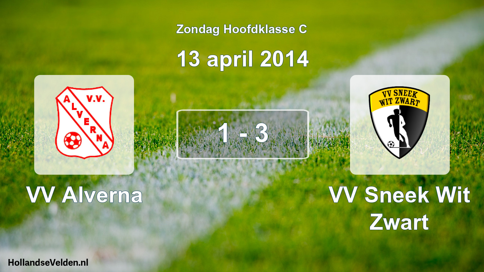 Total number of matches played: VV Alverna - VV Sneek Wit Zwart 1 - 3 (13 April 2014)