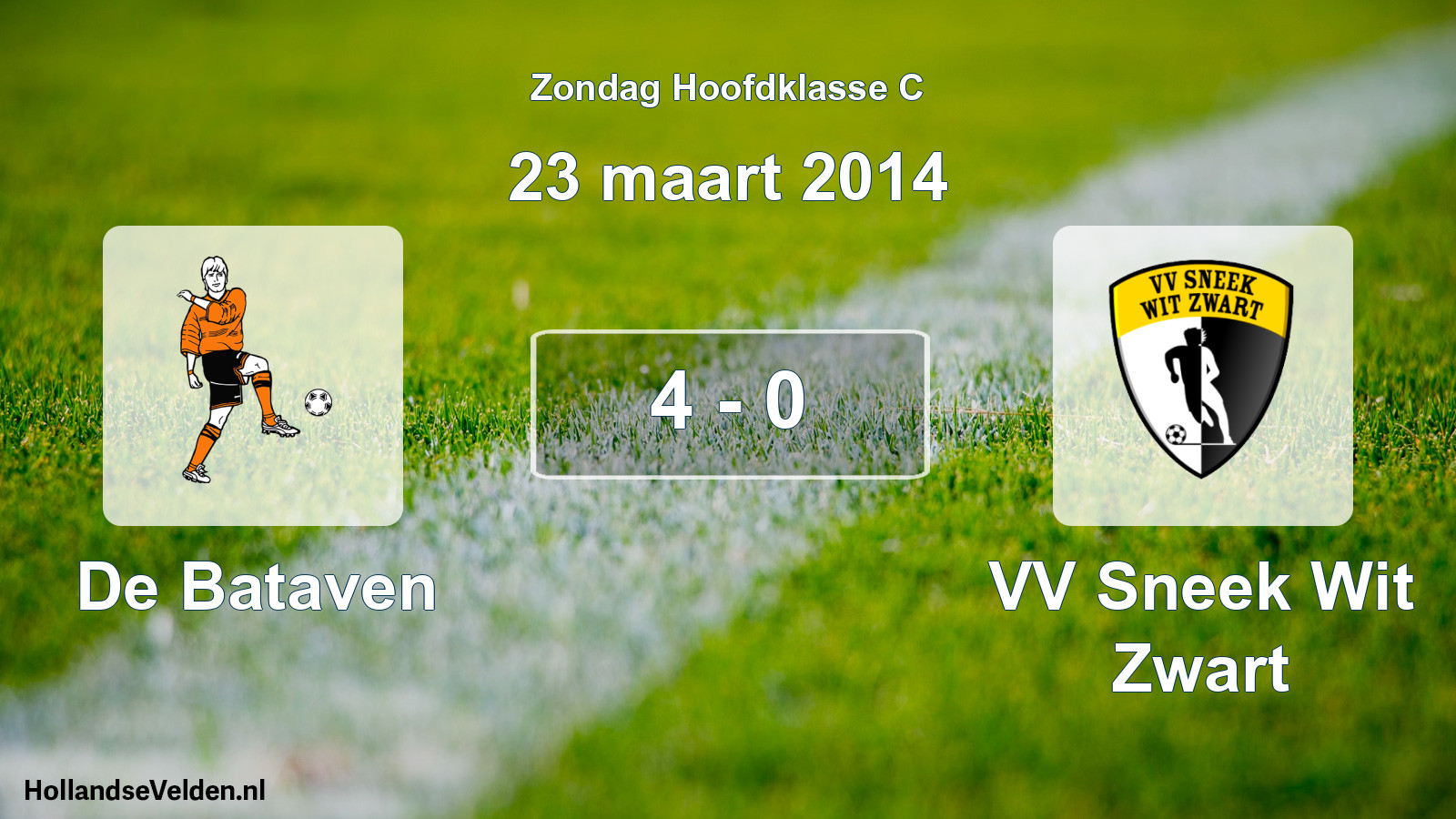 Total number of matches played: De Bataven - VV Sneek Wit Zwart 4 - 0 (23 March 2014)