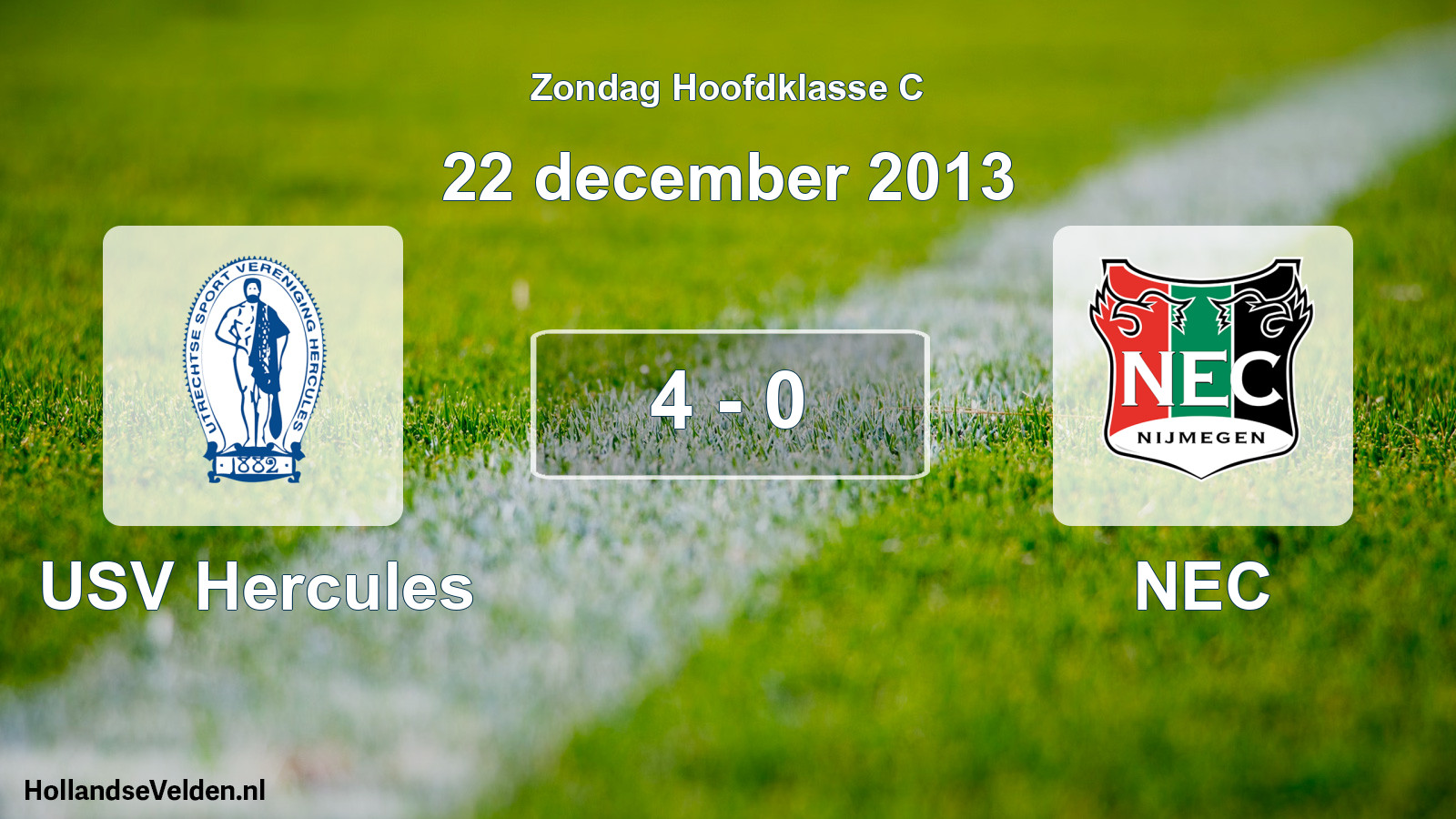 Total number of matches played: USV Hercules - NEC 4 - 0 (22 December 2013)