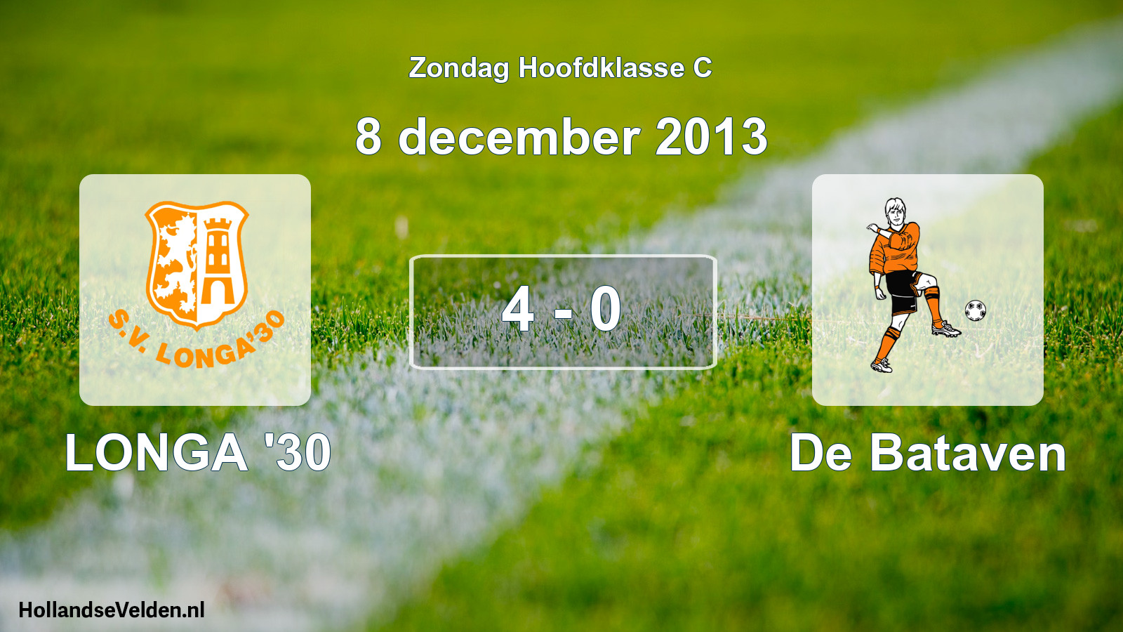 Total number of matches played: LONGA '30 - De Bataven 4 - 0 (8 December 2013)