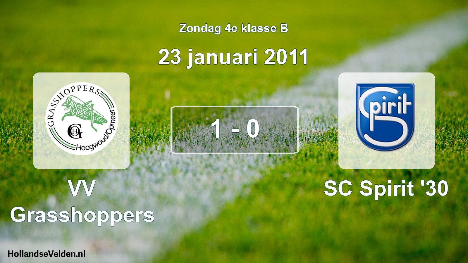 Total number of matches played: VV Grasshoppers - SC Spirit '30 1 - 0 (23 January 2011)