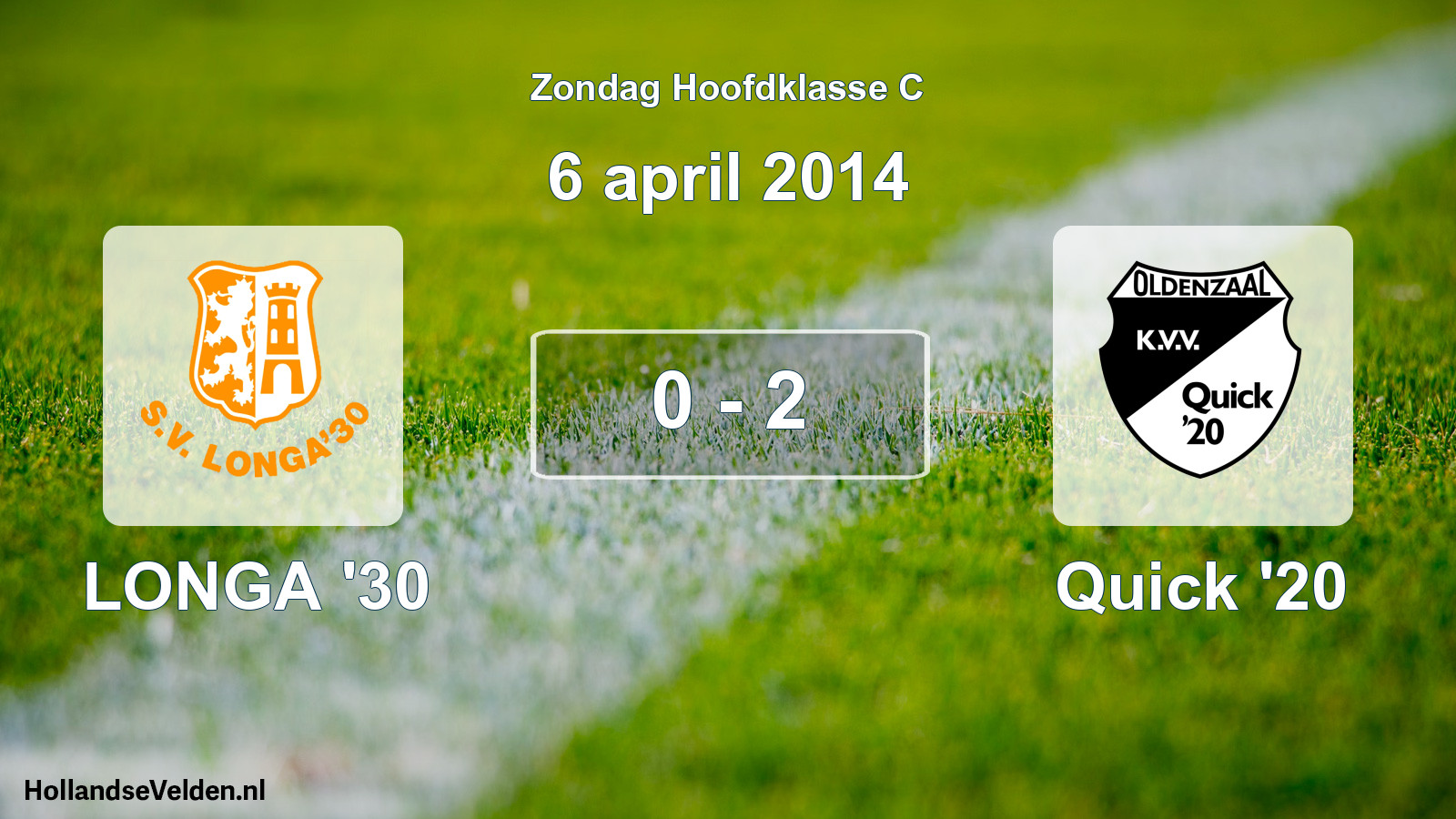 Total number of matches played: LONGA '30 - Quick '20 0 - 2 (6 April 2014)