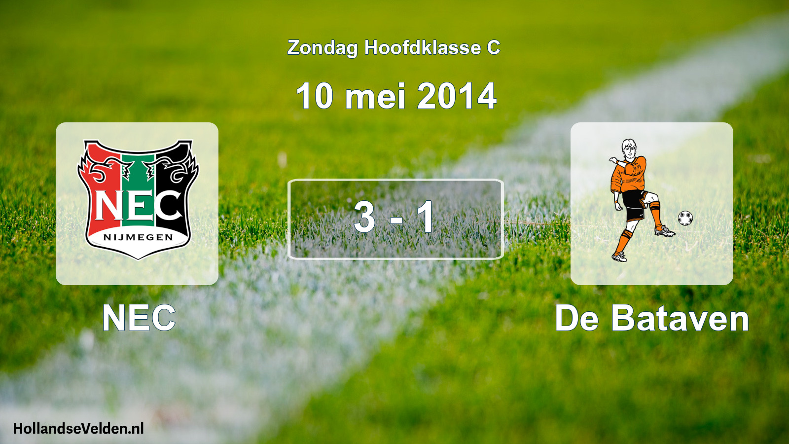 Total number of matches played: NEC - De Bataven 3 - 1 (10 May 2014)