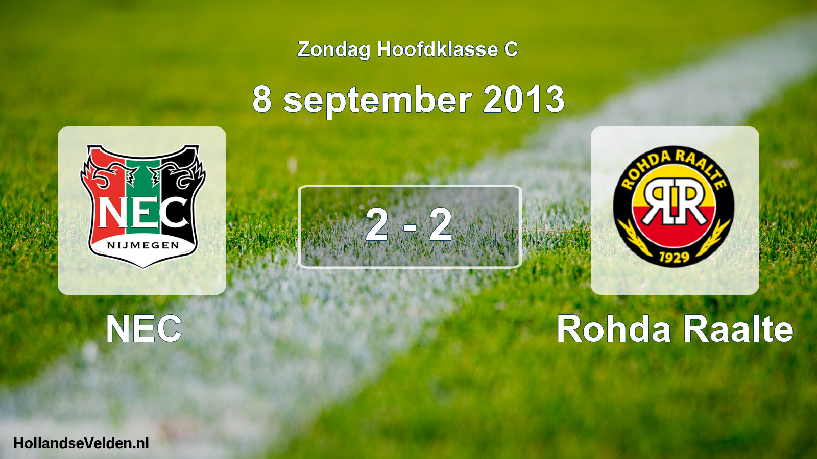 Total number of matches played: NEC - Rohda Raalte 2 - 2 (8 September 2013)