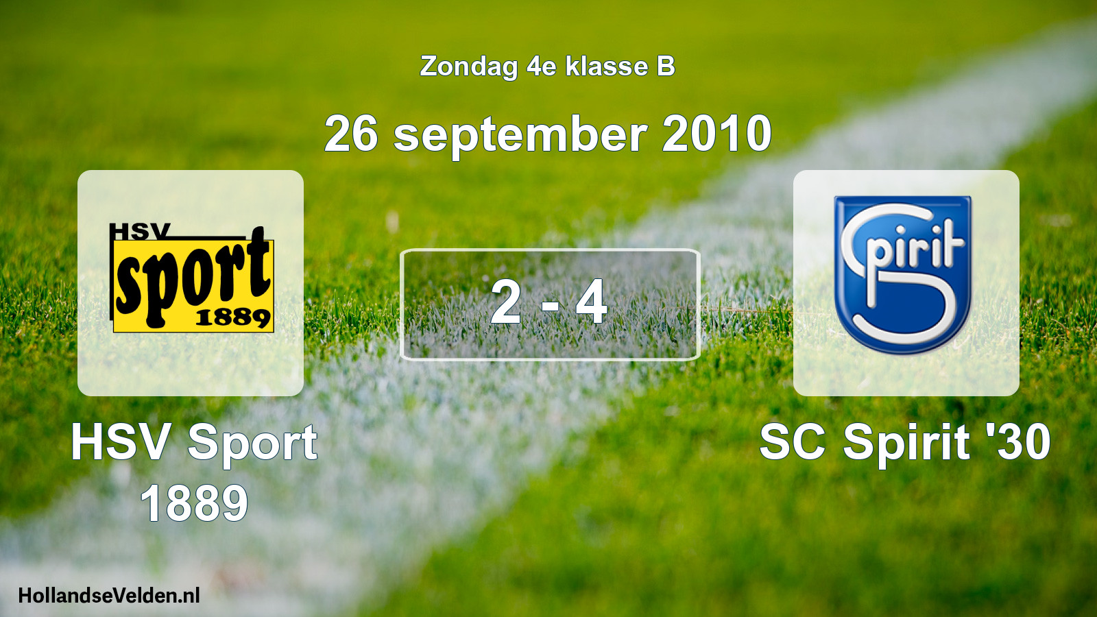 Total number of matches played: HSV Sport 1889 - SC Spirit '30 2 - 4 (26 September 2010)