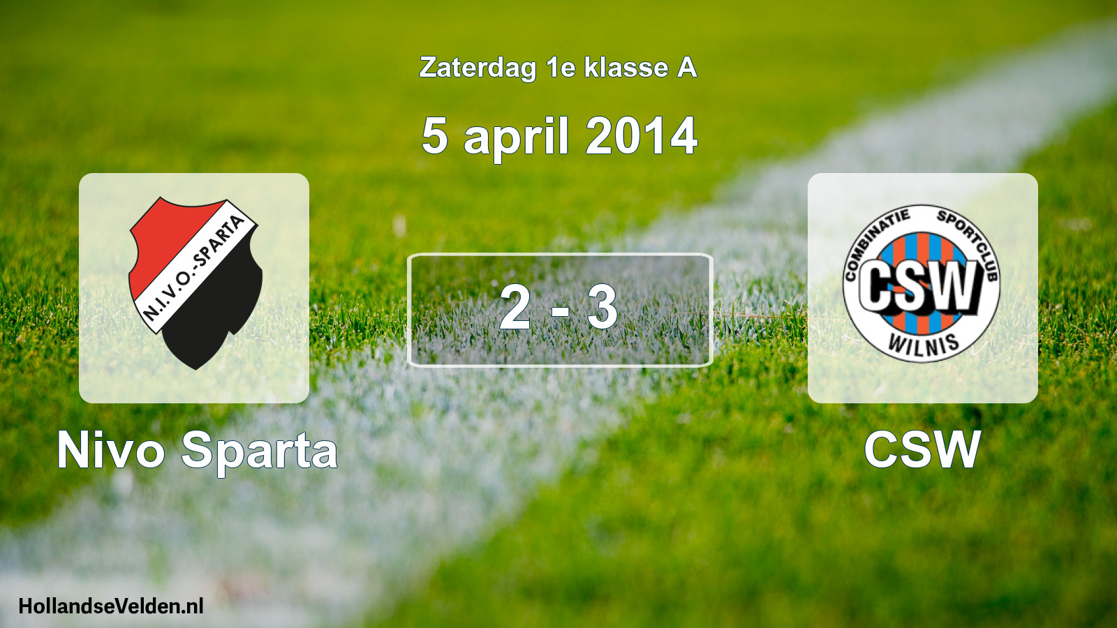 Total number of matches played: Nivo Sparta - CSW 2 - 3 (5 April 2014)