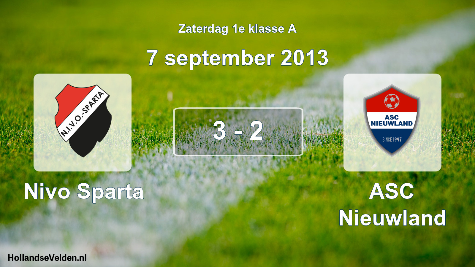Total number of matches played: Nivo Sparta - ASC Nieuwland 3 - 2 (7 September 2013)