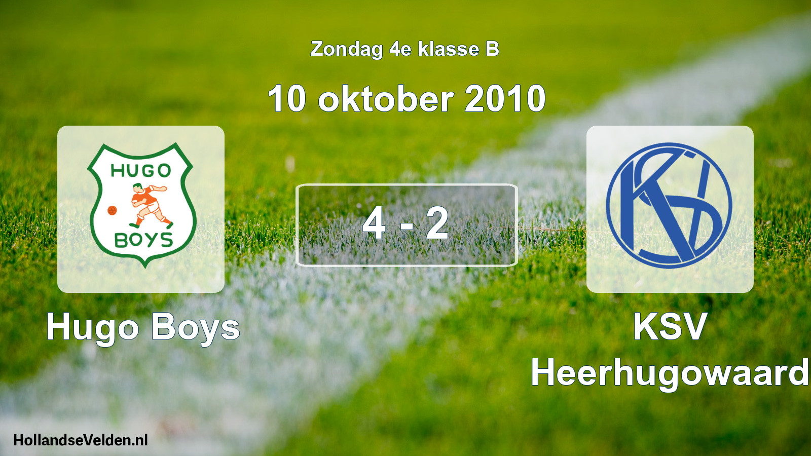 Total number of matches played: Hugo Boys - KSV Heerhugowaard 4 - 2 (10 October 2010)