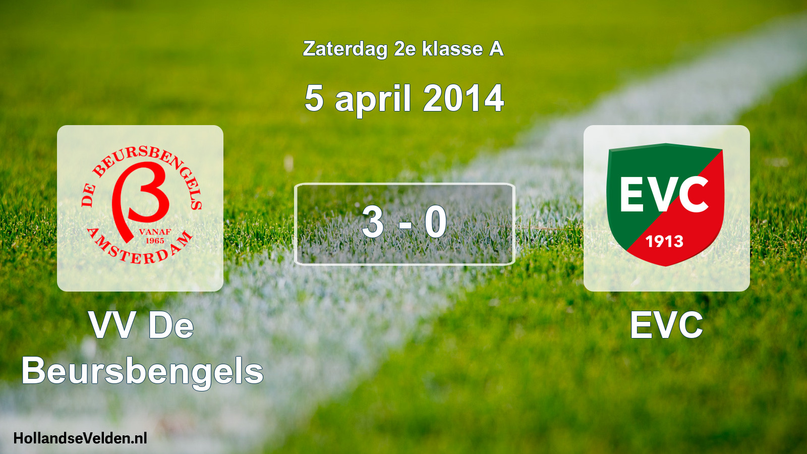 Total number of matches played: VV De Beursbengels - EVC 3 - 0 (5 April 2014)