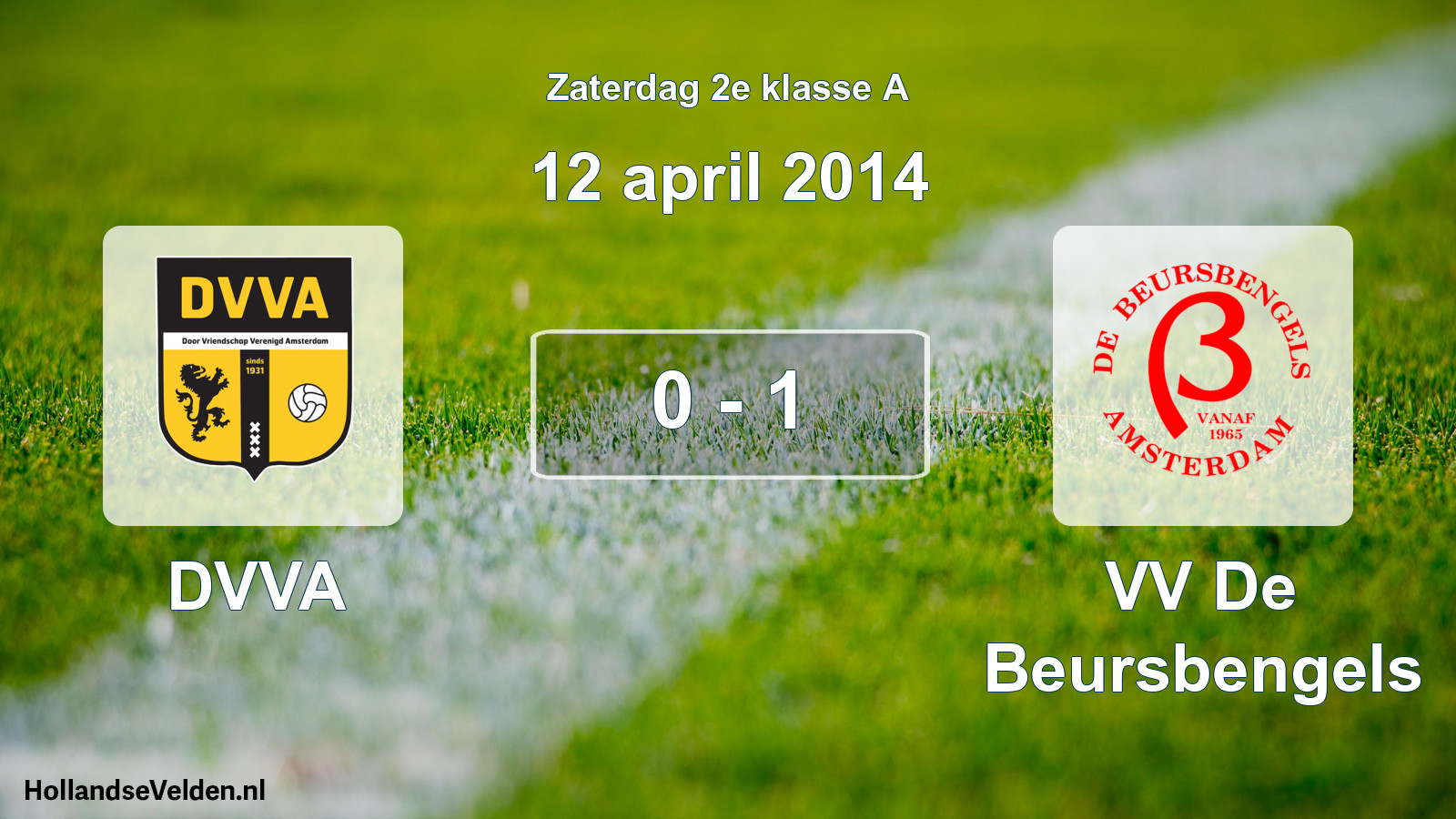 Total number of matches played: DVVA - VV De Beursbengels 0 - 1 (12 April 2014)