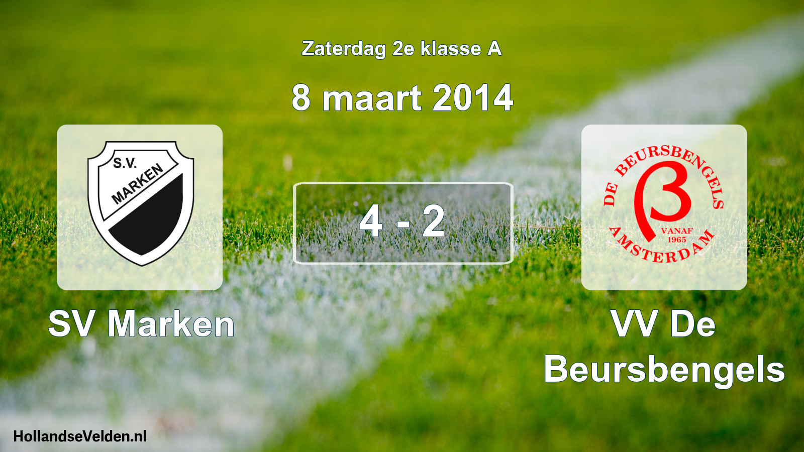 Total number of matches played: SV Marken - VV De Beursbengels 4 - 2 (8 March 2014)