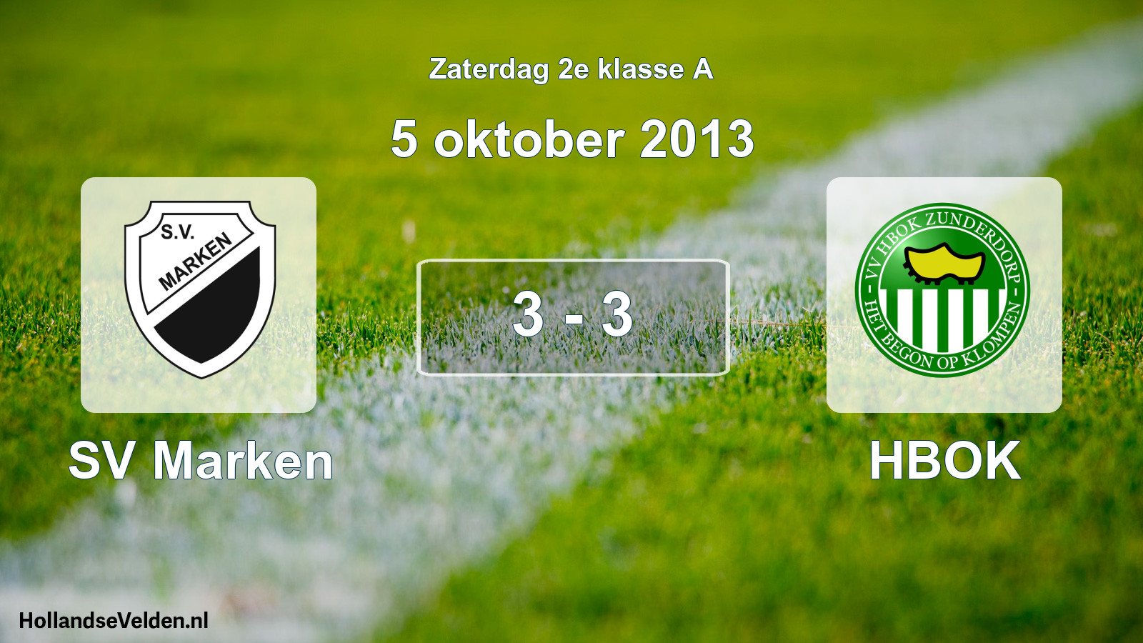 Total number of matches played: SV Marken - HBOK 3 - 3 (5 October 2013)
