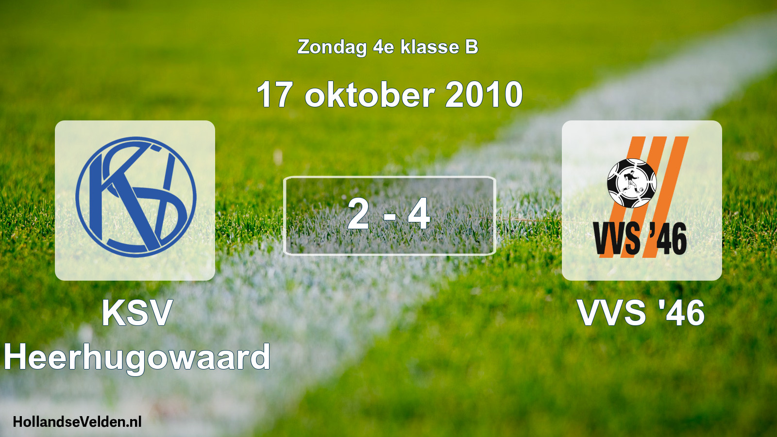 Total number of matches played: KSV Heerhugowaard - VVS '46 2 - 4 (17 October 2010)