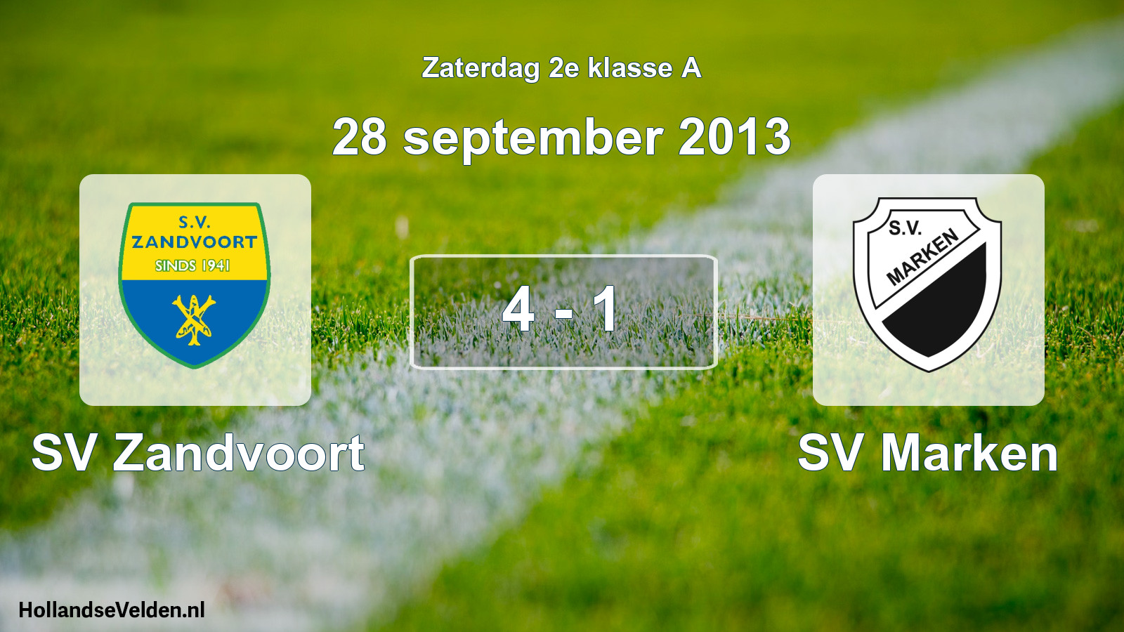 Total number of matches played: SV Zandvoort - SV Marken 4 - 1 (28 September 2013)
