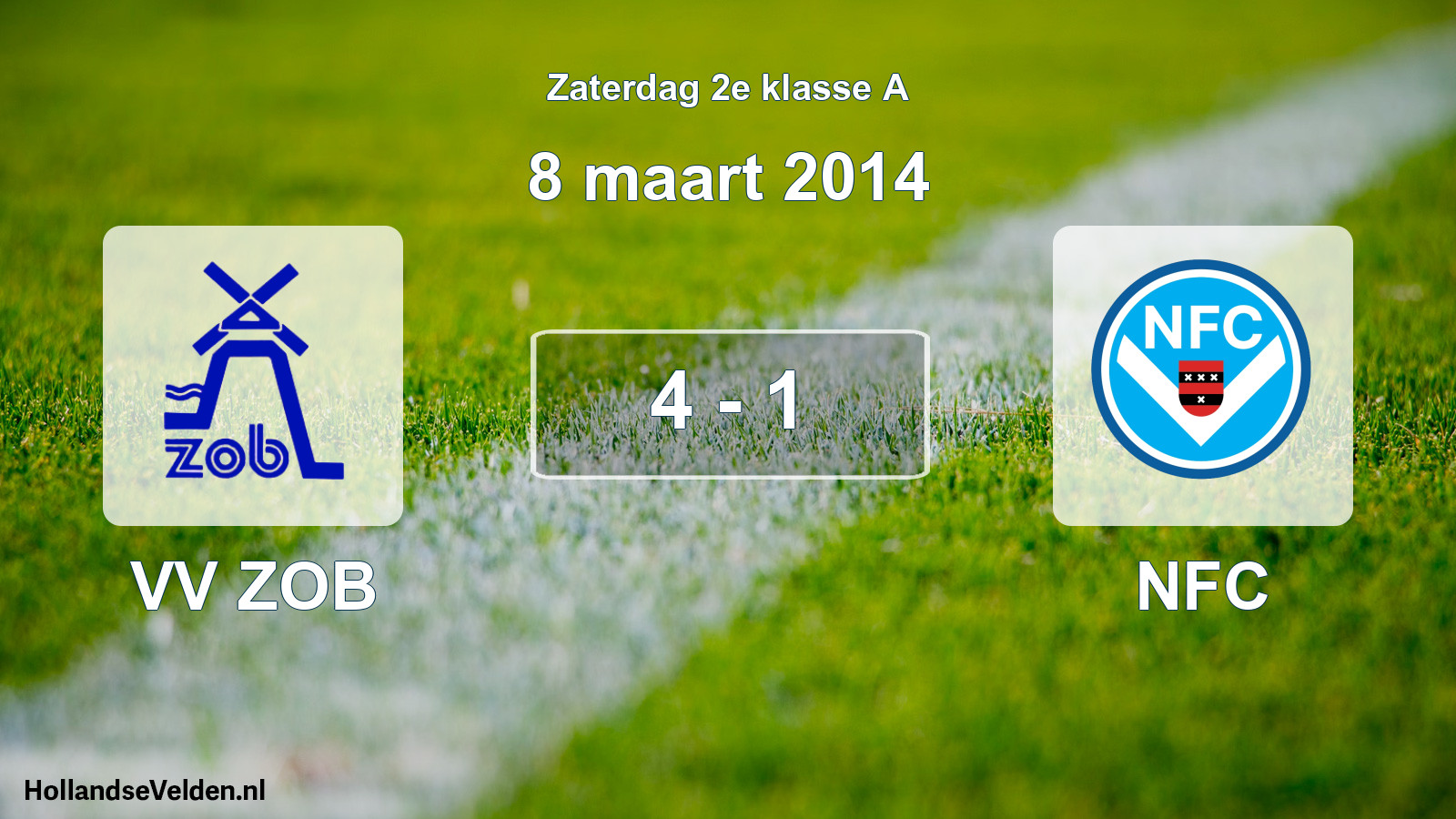 Total number of matches played: VV ZOB - NFC 4 - 1 (8 March 2014)