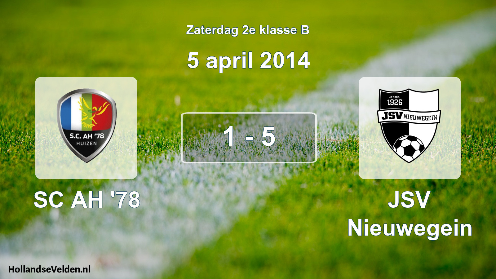 Total number of matches played: SC AH '78 - JSV Nieuwegein 1 - 5 (5 April 2014)