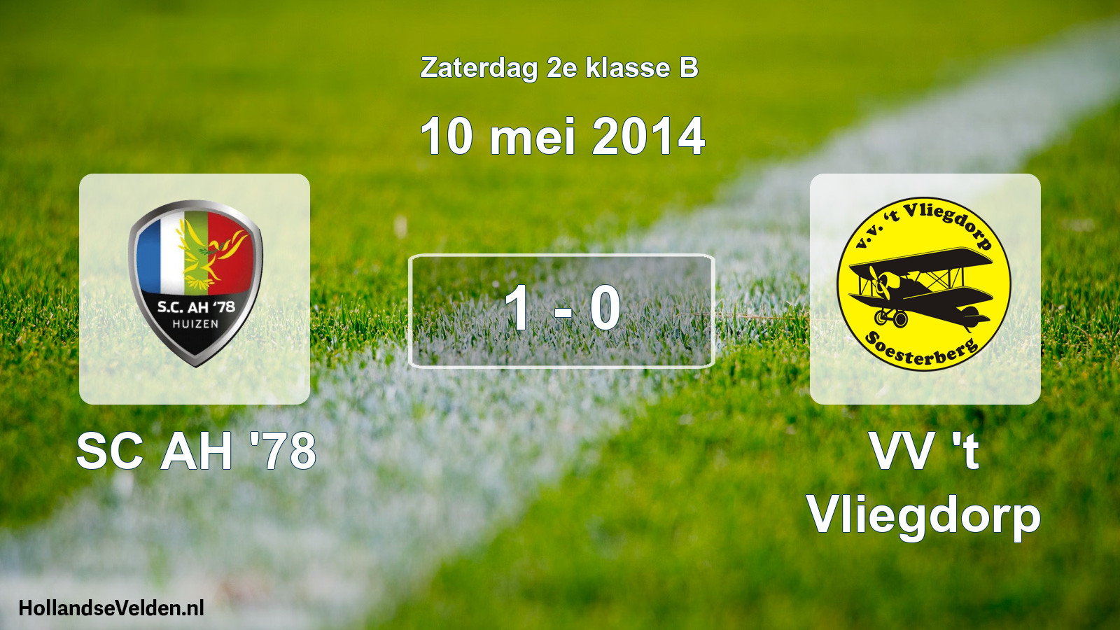 Total number of matches played: SC AH '78 - VV 't Vliegdorp 1 - 0 (10 May 2014)