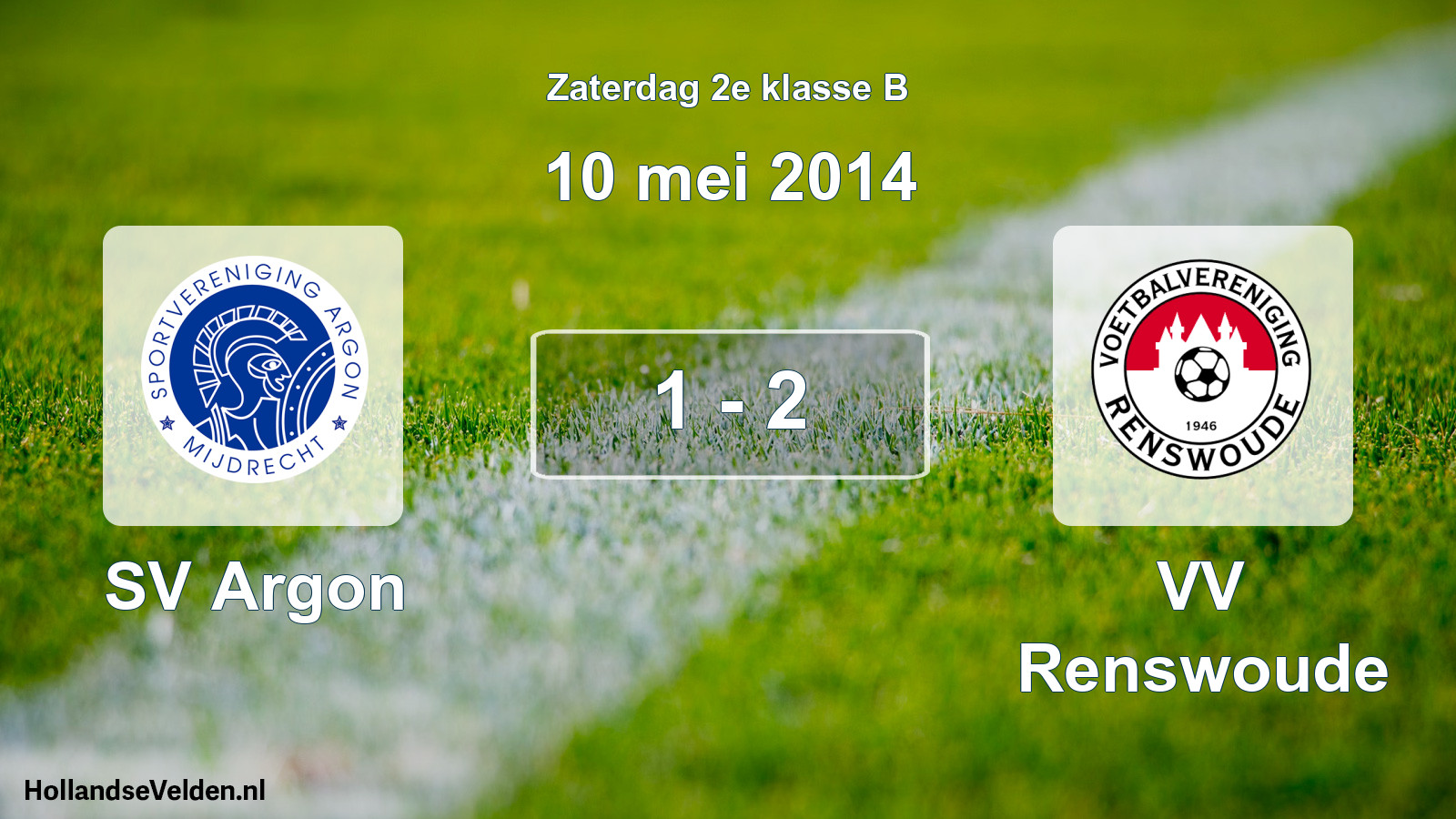Total number of matches played: SV Argon - VV Renswoude 1 - 2 (10 May 2014)