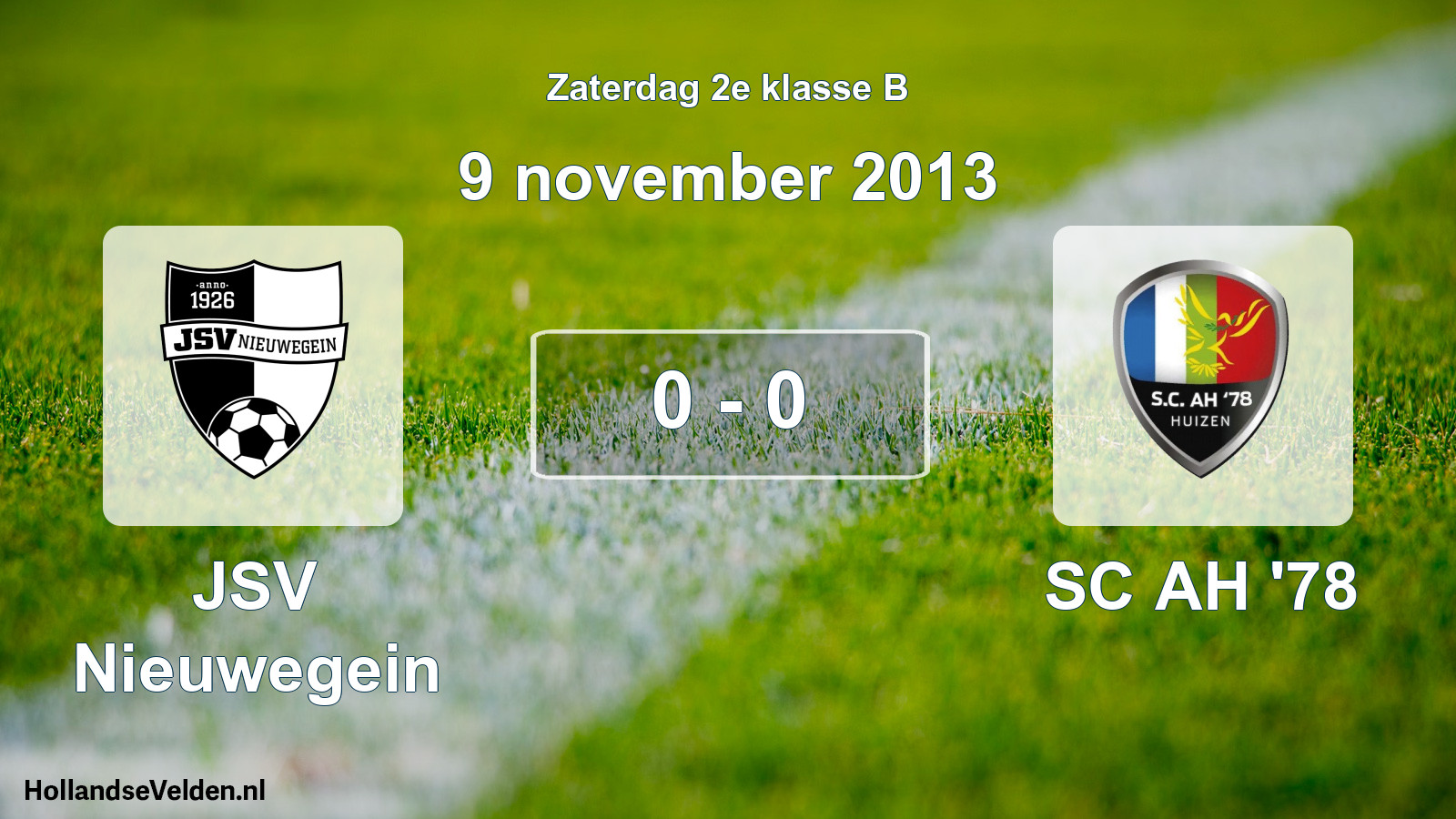 Total number of matches played: JSV Nieuwegein - SC AH '78 0 - 0 (9 November 2013)