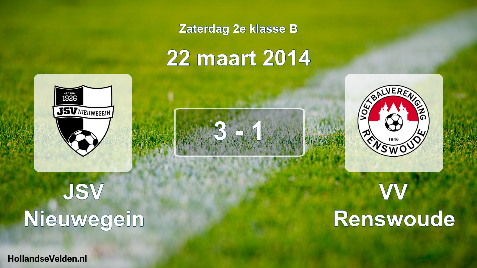 Total number of matches played: JSV Nieuwegein - VV Renswoude 3 - 1 (22 March 2014)