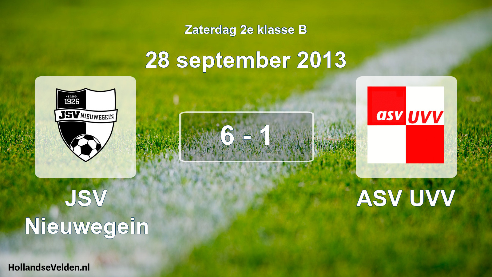 Total number of matches played: JSV Nieuwegein - ASV UVV 6 - 1 (28 September 2013)