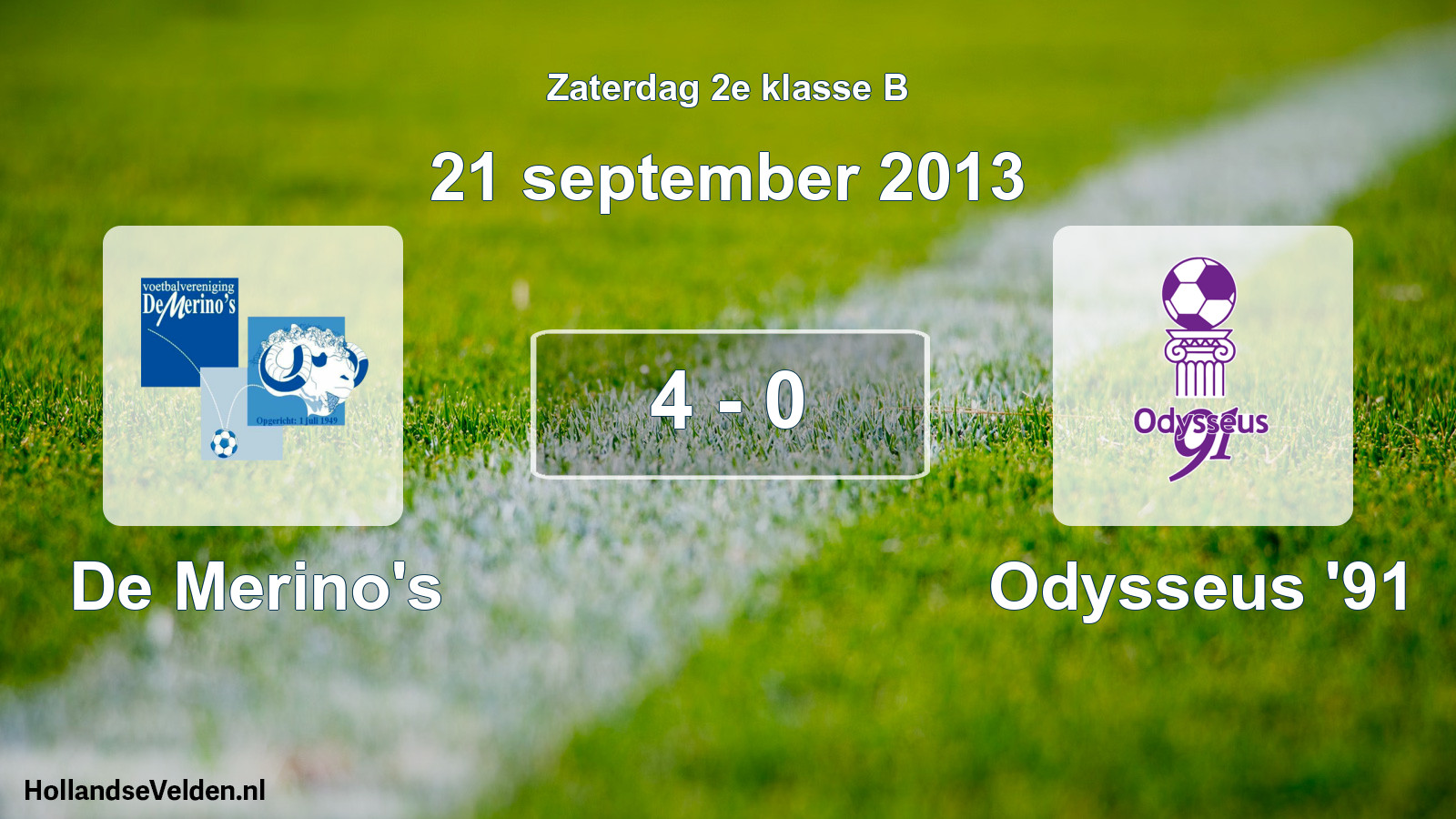 Total number of matches played: De Merino's - Odysseus '91 4 - 0 (21 September 2013)